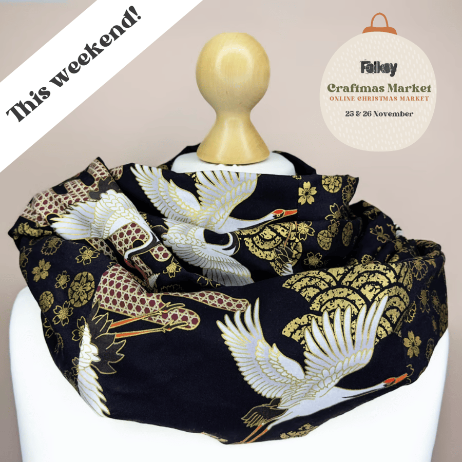 Japanese Boro Style Infinity Scarf - craftmas