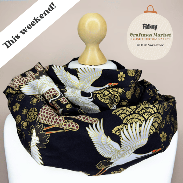 Japanese Boro Style Infinity Scarf - craftmas