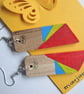 Art Deco style painted wooden earrings - Image 4