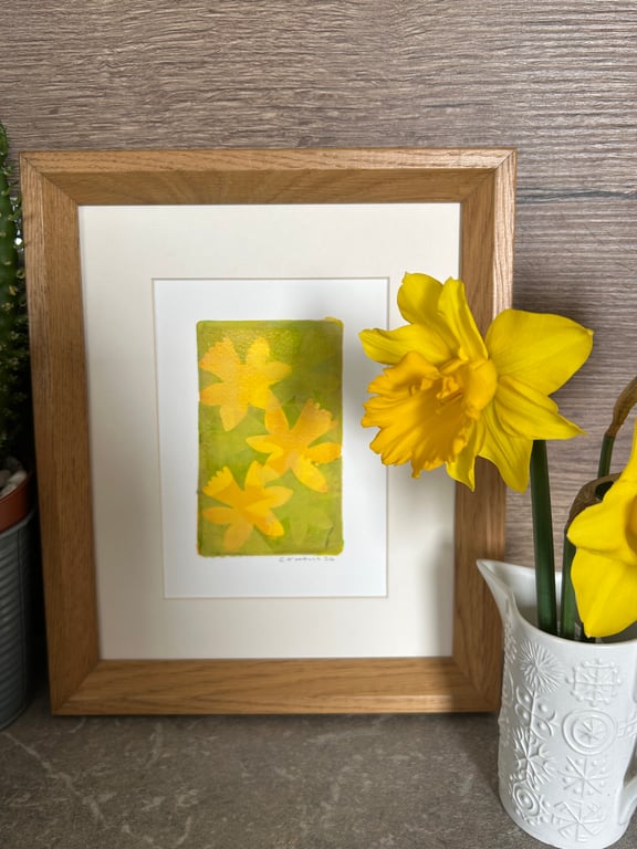 Daffodil Abstract number one. Monoprint - one of a kind