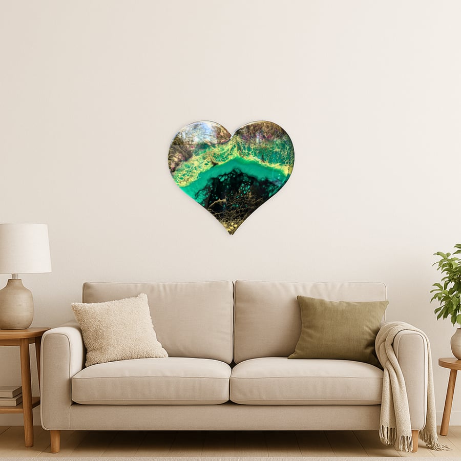 Ethereal Renewal – Resin Heart Art (43cm x 43cm)