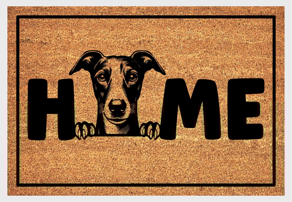 Whippet Home Door Mat No.2 - Whippet Welcome Mat - 3 Sizes