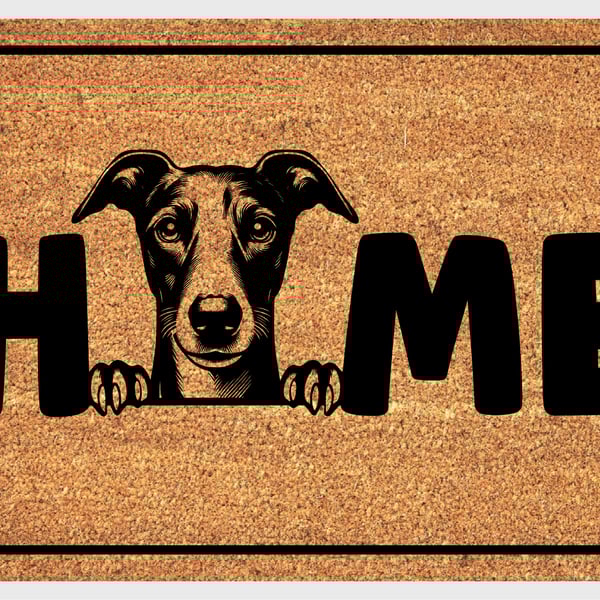 Whippet Home Door Mat No.2 - Whippet Welcome Mat - 3 Sizes