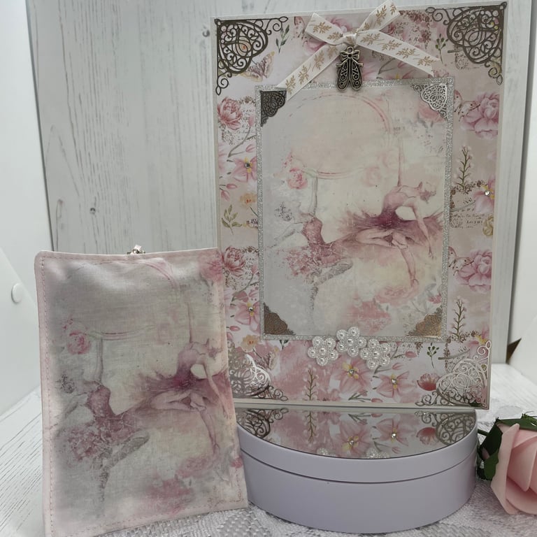 Gift Set -Ballerina Greeting Card & Lavender Sachet by Carolee Crafts PB4 - 0012