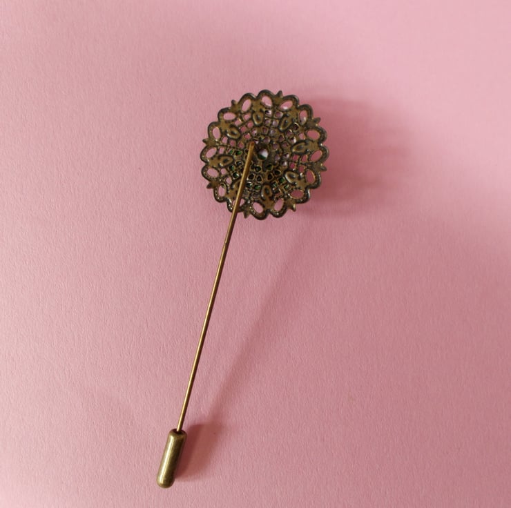Spring PRIMROSE PIN Bronze Tone Filigree Weddin... - Folksy
