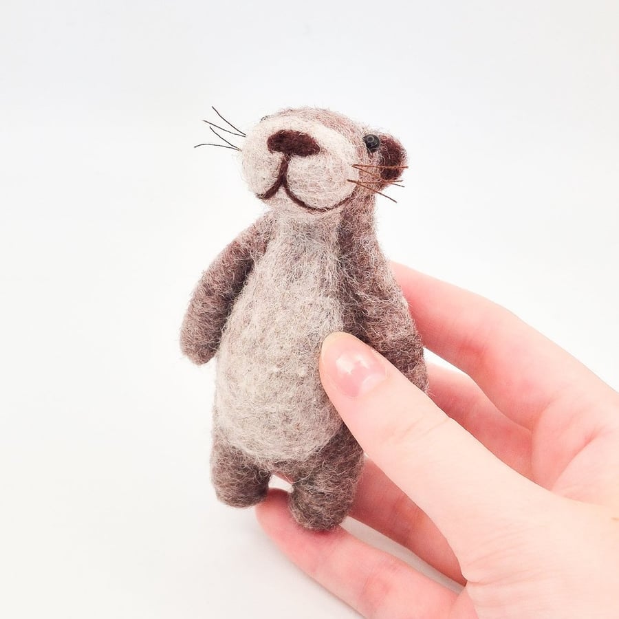 Woolly Otter - Needle Felted Handmade Decoration
