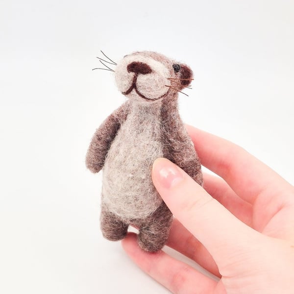 Woolly Otter - Needle Felted Handmade Decoration