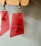 Handmade Pink Resin Drop Earrings -Lightweight Statement Jewellery