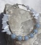 Angelite & Blue Lace Agate Gemstone Beaded Bracelet "Harmony" - Image 4