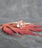 Sterling silver and copper botanical ring, dainty flower ring - Image 2