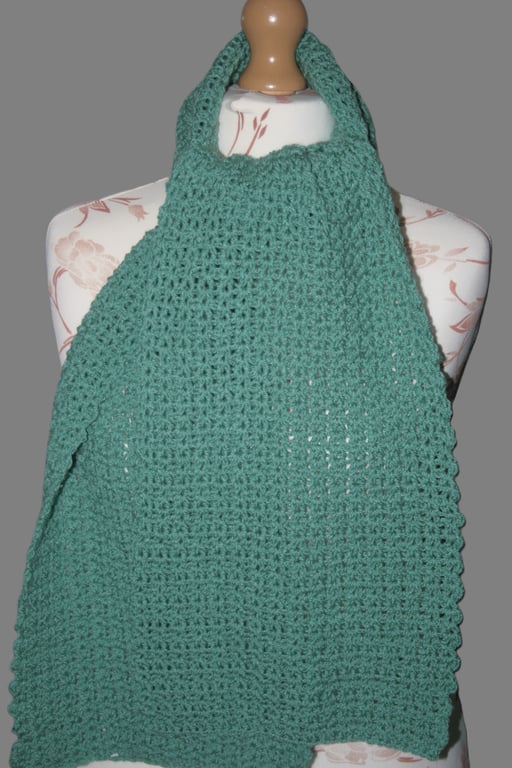 Pretty Eucalyptus Shade - Crochet Scarf