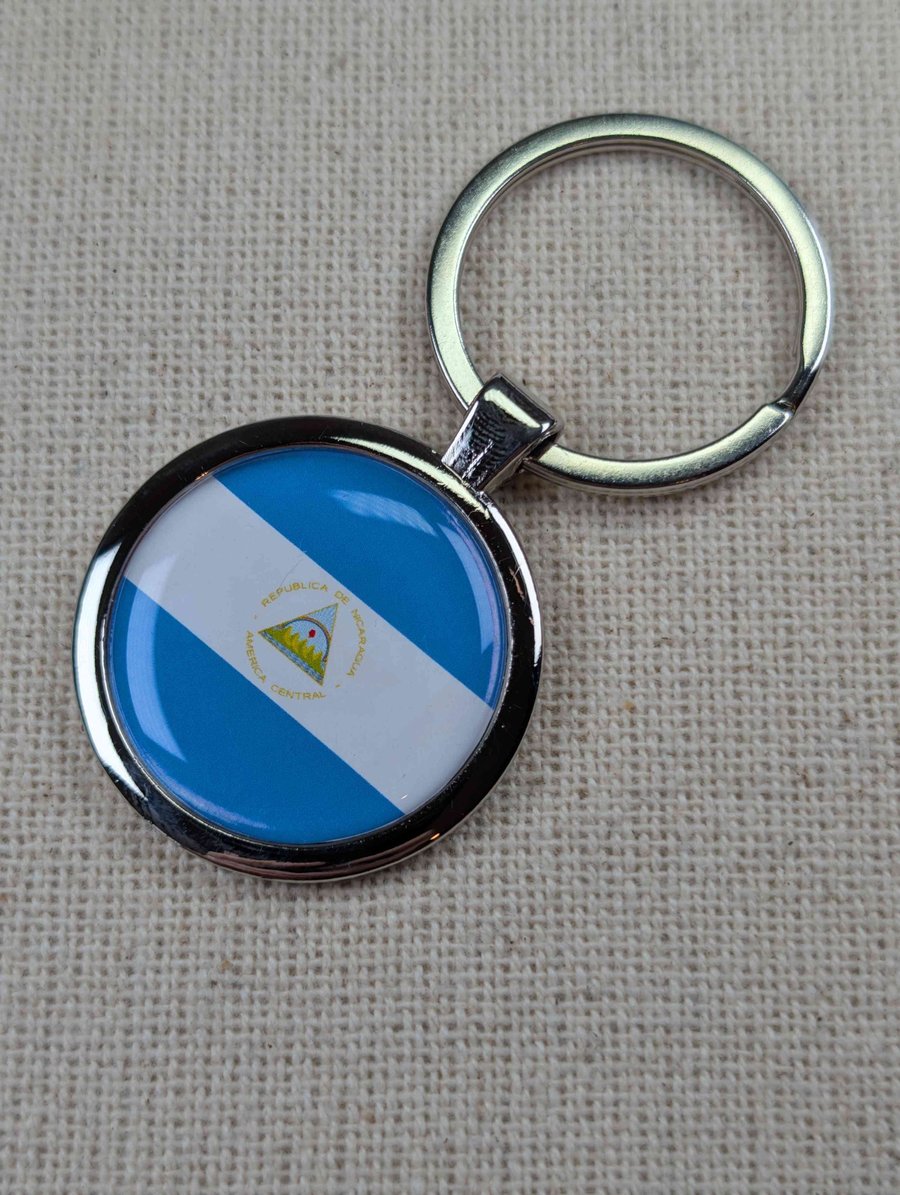 Nicaragua Flag Keyring - Nicaragua Flag Keychain