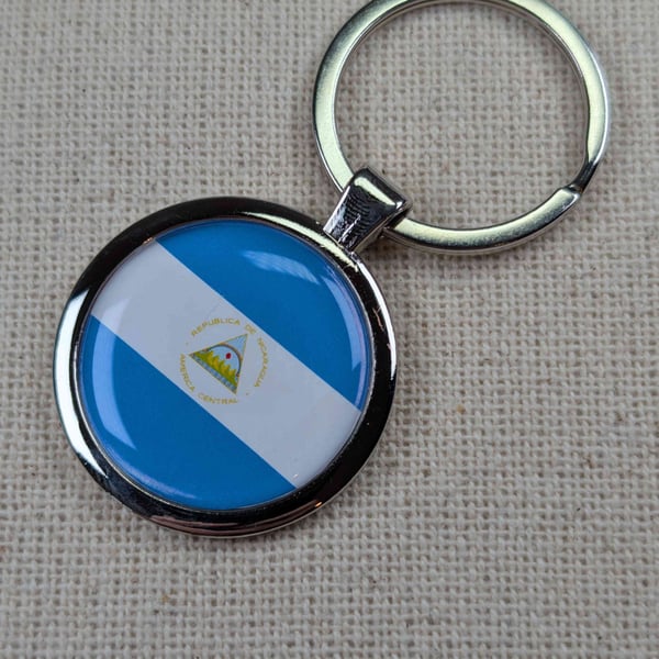 Nicaragua Flag Keyring - Nicaragua Flag Keychain