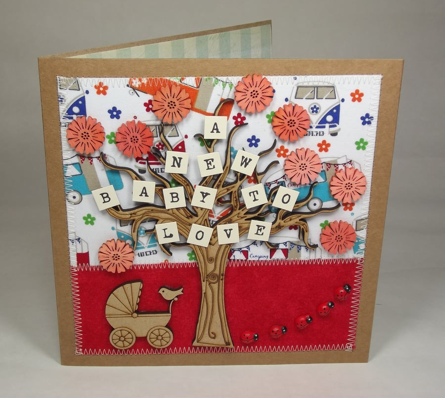 A New Baby To Love Fabric Card