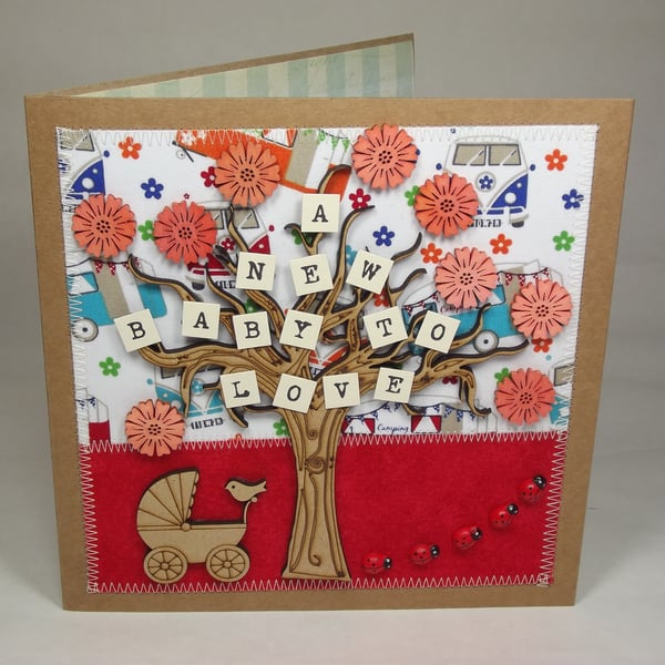 A New Baby To Love Fabric Card
