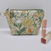 Make up bag in Wild Tulip fabric beige floral 