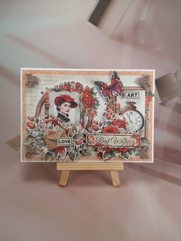 Handmade Vitage - Style Greeting Card (Y)