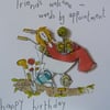 Funky Wheelbarrow Birthday Card