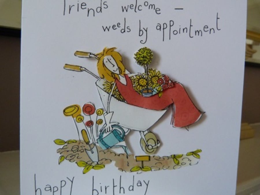 Funky Wheelbarrow Birthday Card