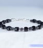 Bracelet Spinel Hematite and Sterling Silver unisex unique handmade - Image 7