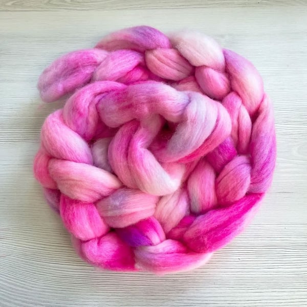 Polwarth Hand Dyed Fibre, Combed Top or Roving 100g