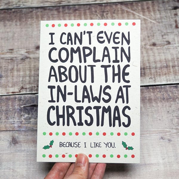 Sweet Christmas Card for Your Favourite In-Laws - Funny Xmas Joke for Relatives