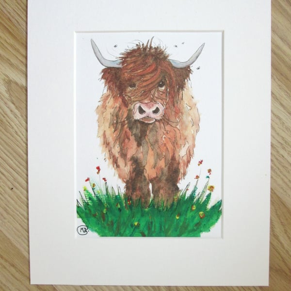 Big Hairy Cow Print in Mount (duplicate)