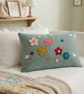 Handmade Felt Flower & Bird Cushion - Floral Throw Pillow - Nursery  Decor