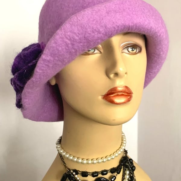 Hand Felted, Wool felted soft ART  hat