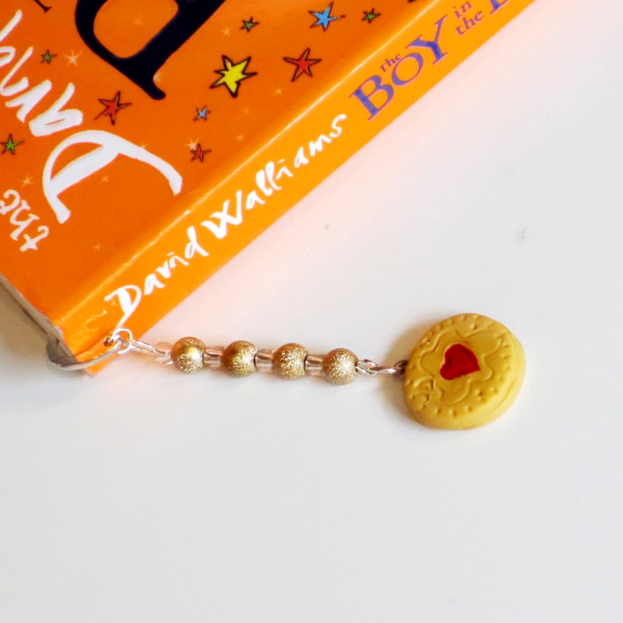Retro Novelty Jammy biscuit bookmark Quirky, fun, unique, handmade novel