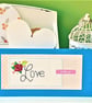 Rose and bead handmade cross stitch 'love' Card with 'Just for you' wording - Image 2