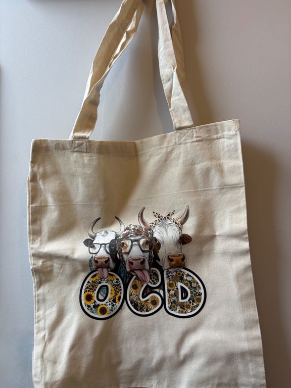 Obsessive Cow Disorder Highland Cow Tote 