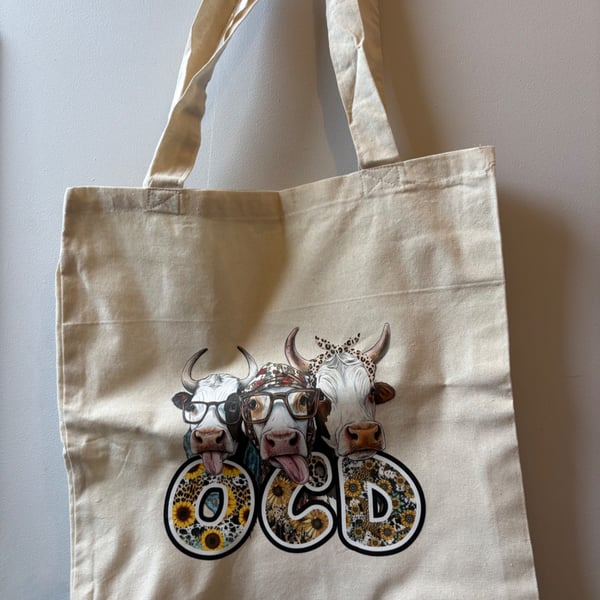 Obsessive Cow Disorder Highland Cow Tote 