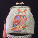 Flower Power Owl Coin Purse 