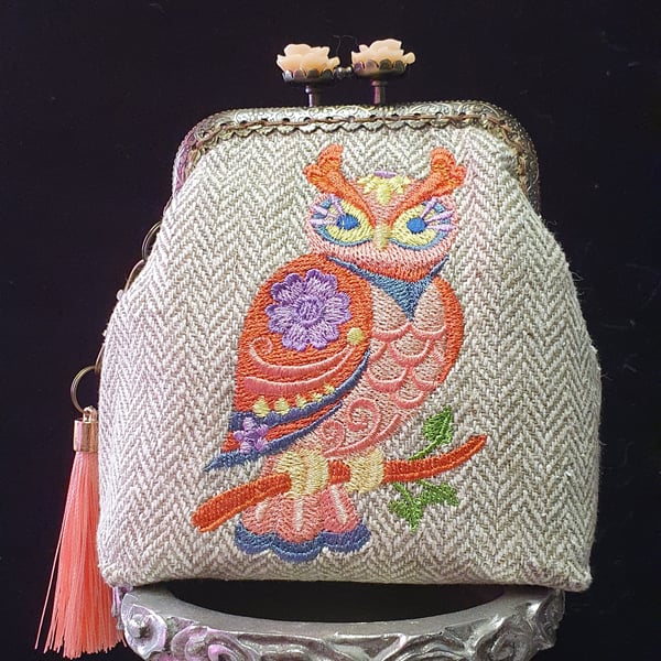 Flower Power Owl Coin Purse 