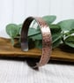 Bangle, Copper Rustic Hammered Cuff - Size Small - Medium 6-7 Inch Wrist - Image 2