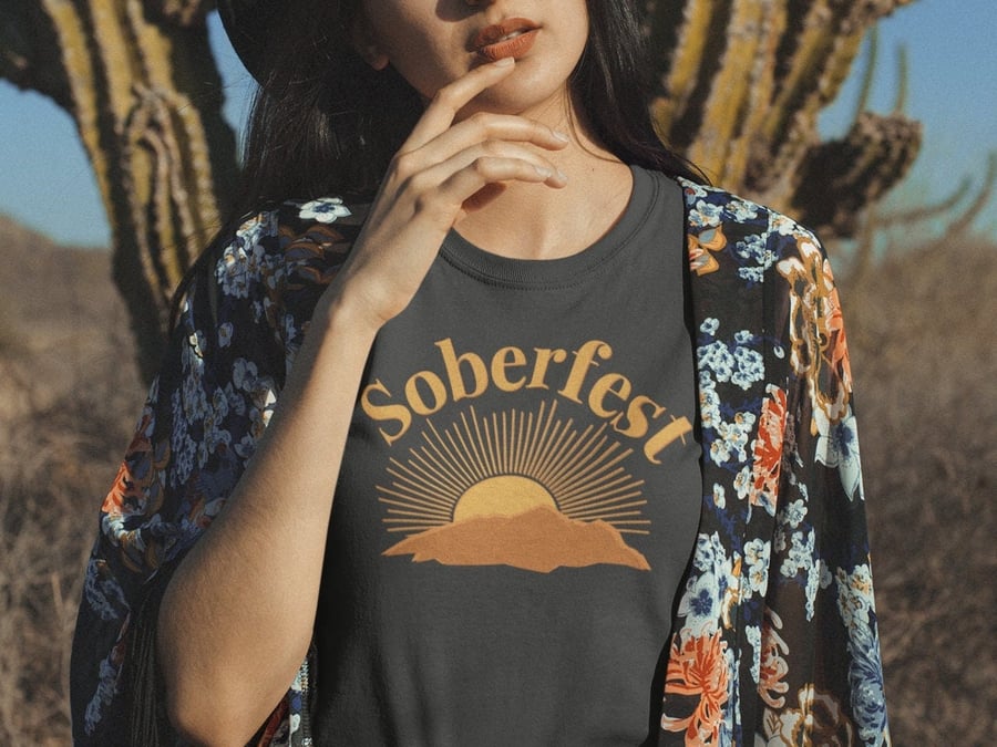 SoberFest Spirit Sober T-shirt Sobriety gift, AA gift Sober rave shirt for women