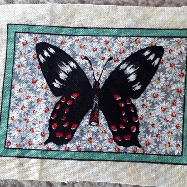 Red,black and white butterfly. 100% cotton fabric
