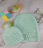 Matching Mum and Baby Crochet Hats, Pastel Green Pom Pom Beanie Set  - Image 8