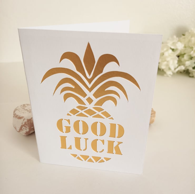 Good Luck Pineapple Card Folksy