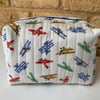  Vintage Planes Quilted Fabric Wash Bag