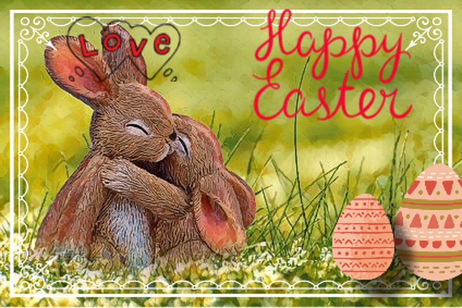 Easter Bunny Love Card A5 