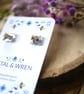 Handmade Real Dried Pressed Flowers Resin Hypoallergenic Earrings - Image 4