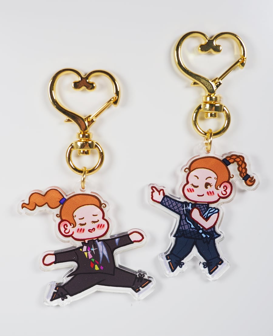 Set of Two Acrylic Deniss Vasiljevs Keyrings (GALA COSTUMES)