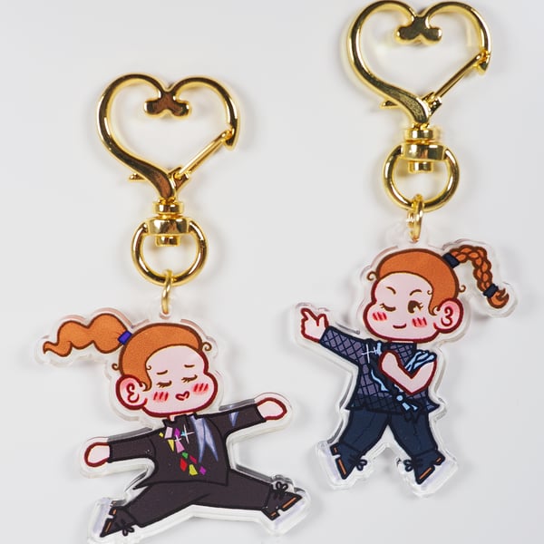 Set of Two Acrylic Deniss Vasiljevs Keyrings (GALA COSTUMES)