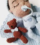 Handmade Heirloom Crocheted Amigurumi Baby Boy Doll Toy with Accessories - Image 3
