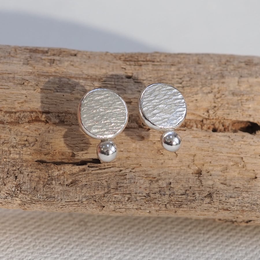 Earrings Argentium Silver Stud Earrings, Silver Studs, Recycled, ARC Jewellery