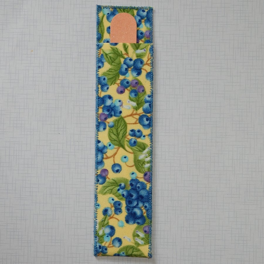 Emery board in case pretty blue berries