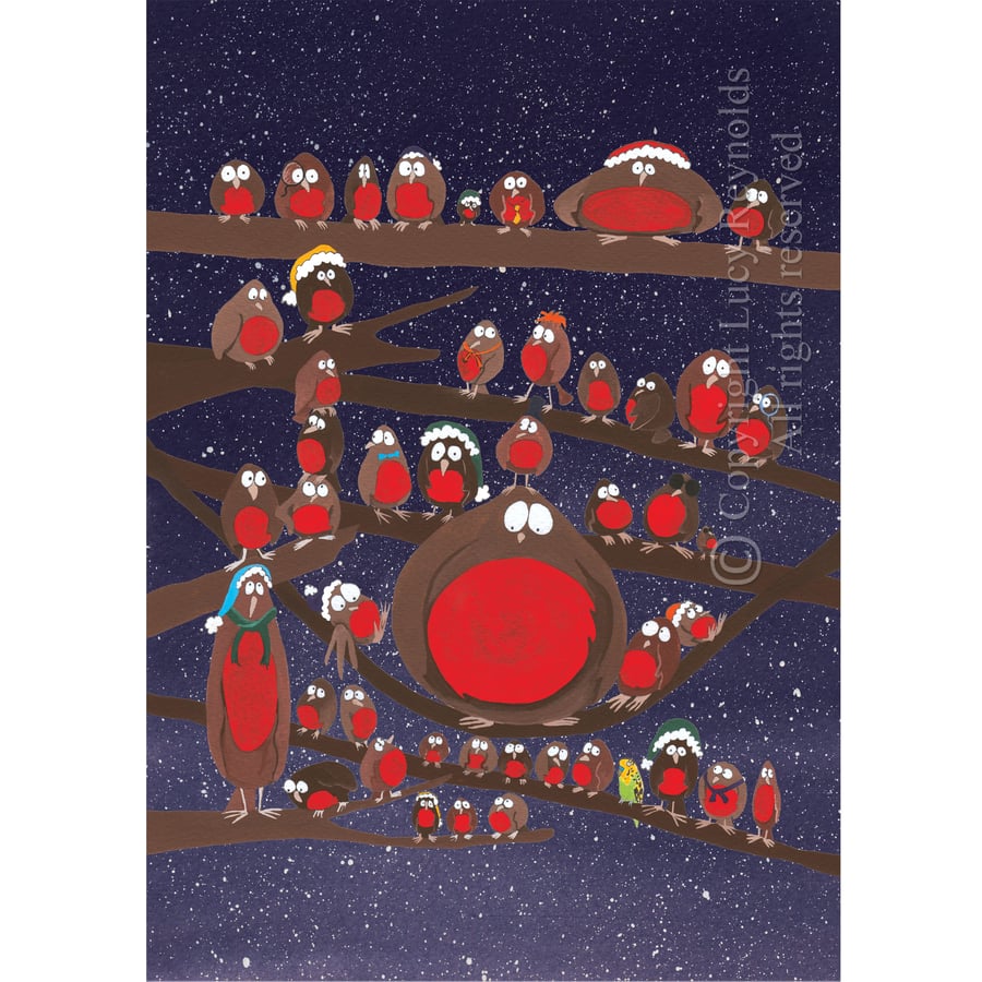 SALE - Robins Christmas Card A6
