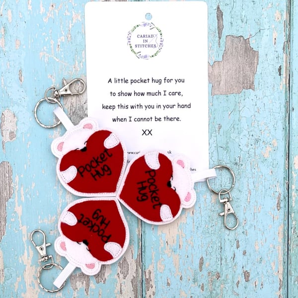 Bear Pocket Hug Keyfob Letterbox Gift